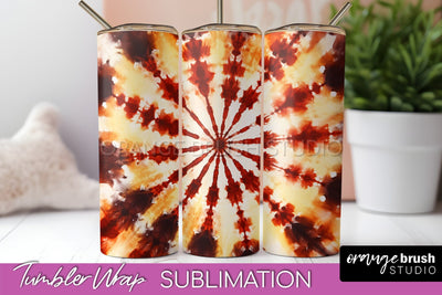 Autumn Tie Dye Tumbler Wrap, Fall Tumbler Sublimation Sublimation OrangeBrushStudio 