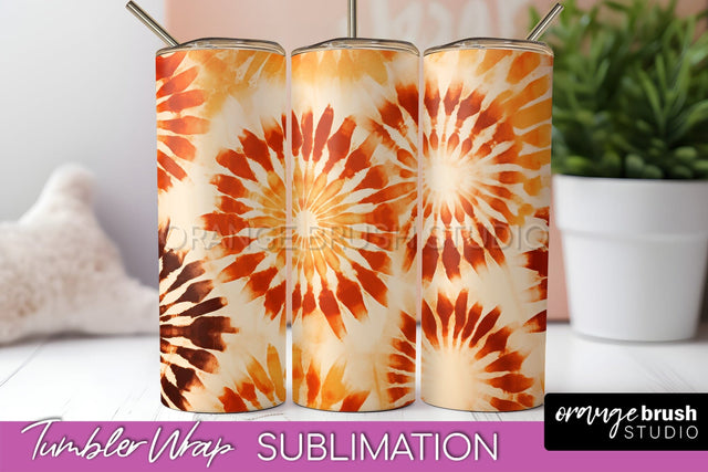 Autumn Tie Dye Tumbler Wrap, Fall Tumbler Sublimation Sublimation OrangeBrushStudio 