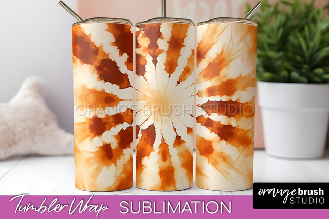 Autumn Tie Dye Tumbler Wrap, Fall Tumbler Sublimation Sublimation OrangeBrushStudio 