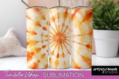 Autumn Tie Dye Tumbler Wrap, Fall Tumbler Sublimation Sublimation OrangeBrushStudio 