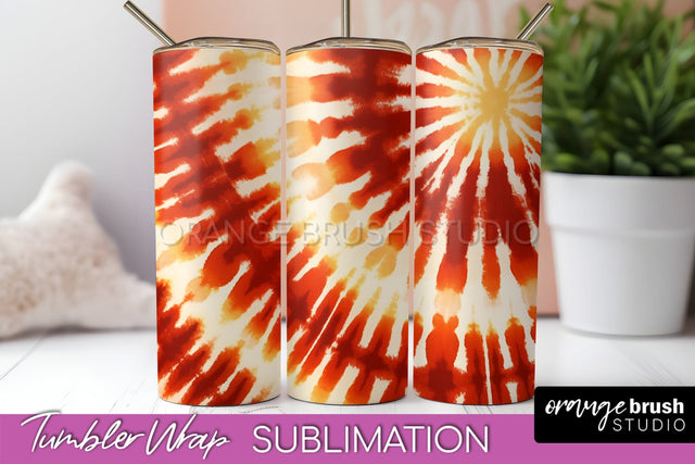 Autumn Tie Dye Tumbler Wrap, Fall Tumbler Sublimation Sublimation OrangeBrushStudio 