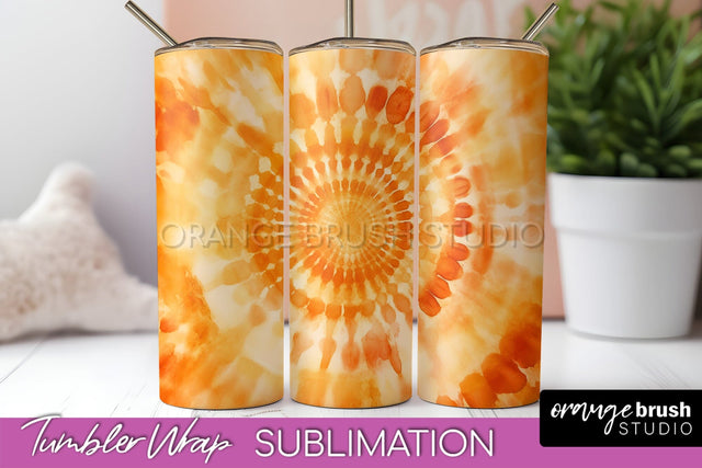 Autumn Tie Dye Tumbler Wrap, Fall Tumbler Sublimation Sublimation OrangeBrushStudio 