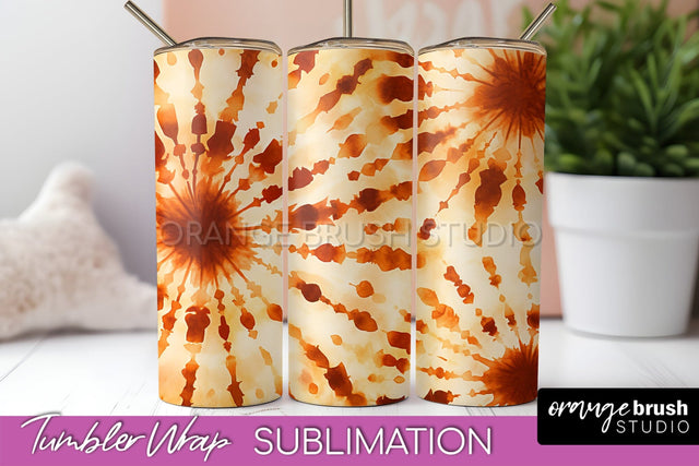 Autumn Tie Dye Tumbler Wrap, Fall Tumbler Sublimation Sublimation OrangeBrushStudio 