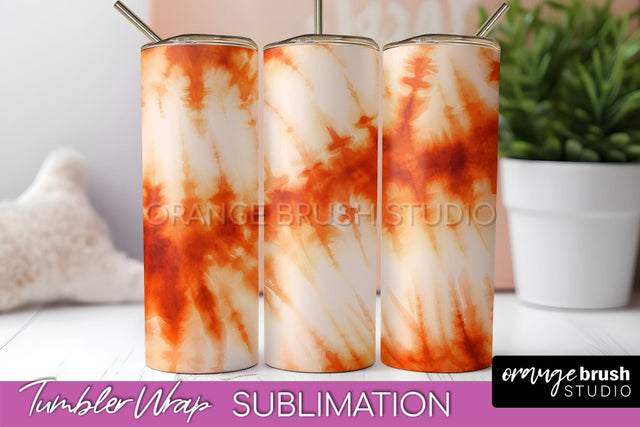Autumn Tie Dye Tumbler Wrap, Fall Tumbler Sublimation Sublimation OrangeBrushStudio 