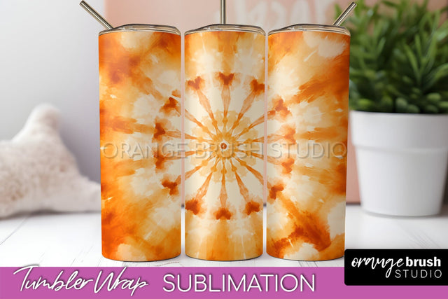 Autumn Tie Dye Tumbler Wrap, Fall Tumbler Sublimation Sublimation OrangeBrushStudio 