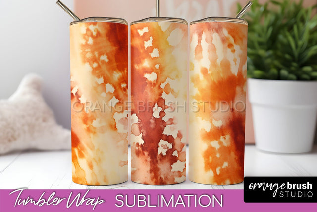 Autumn Tie Dye Tumbler Wrap, Fall Tumbler Sublimation Sublimation OrangeBrushStudio 