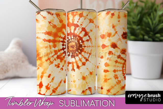 Autumn Tie Dye Tumbler Wrap, Fall Tumbler Sublimation Sublimation OrangeBrushStudio 