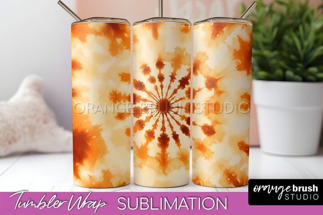 Autumn Tie Dye Tumbler Wrap, Fall Tumbler Sublimation Sublimation OrangeBrushStudio 