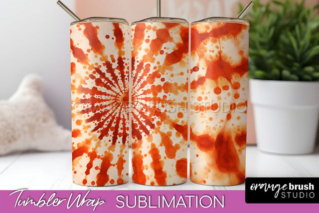 Autumn Tie Dye Tumbler Wrap, Fall Tumbler Sublimation Sublimation OrangeBrushStudio 