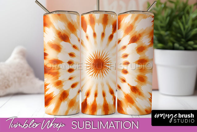 Autumn Tie Dye Tumbler Wrap, Fall Tumbler Sublimation Sublimation OrangeBrushStudio 