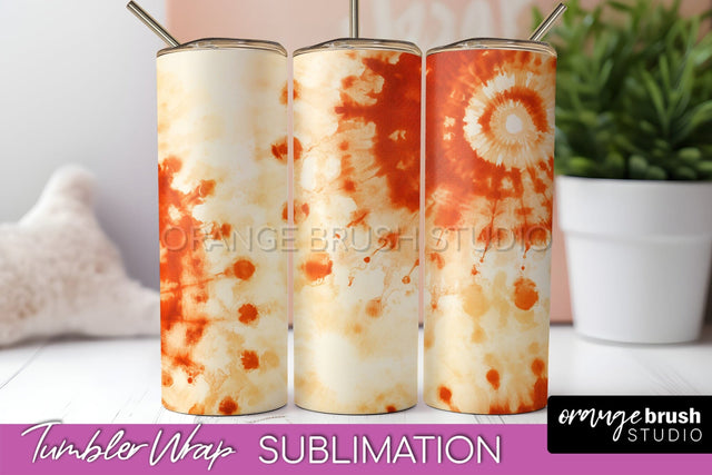 Autumn Tie Dye Tumbler Wrap, Fall Tumbler Sublimation Sublimation OrangeBrushStudio 