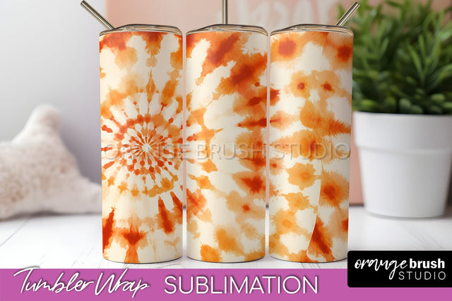 Autumn Tie Dye Tumbler Wrap, Fall Tumbler Sublimation Sublimation OrangeBrushStudio 
