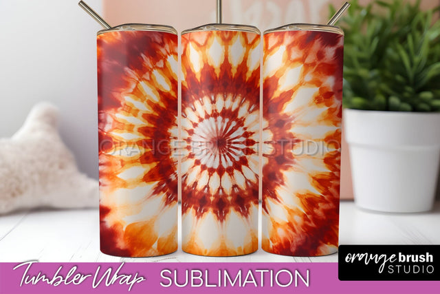 Autumn Tie Dye Tumbler Wrap, Fall Tumbler Sublimation Sublimation OrangeBrushStudio 