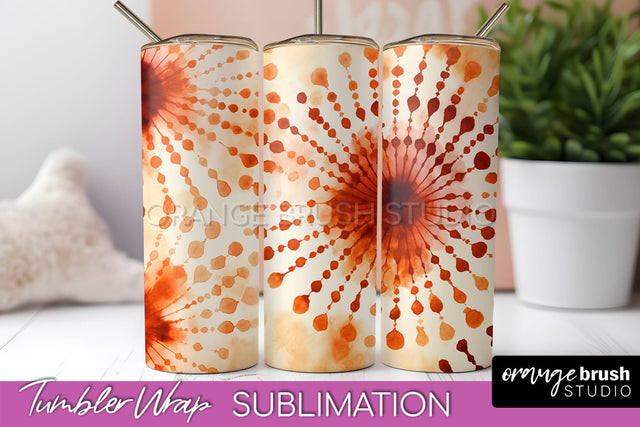 Autumn Tie Dye Tumbler Wrap, Fall Tumbler Sublimation Sublimation OrangeBrushStudio 