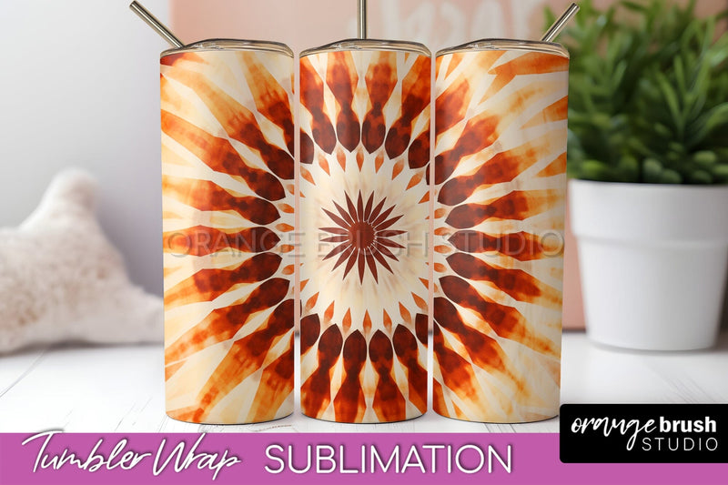 Autumn Tie Dye Tumbler Wrap, Fall Tumbler Sublimation Sublimation OrangeBrushStudio 