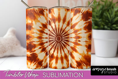 Autumn Tie Dye Tumbler Wrap, Fall Tumbler Sublimation Sublimation OrangeBrushStudio 