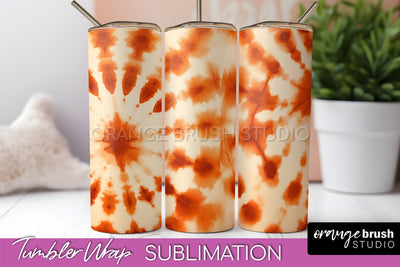 Autumn Tie Dye Tumbler Wrap, Fall Tumbler Sublimation Sublimation OrangeBrushStudio 