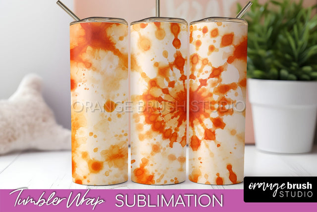 Autumn Tie Dye Tumbler Wrap, Fall Tumbler Sublimation Sublimation OrangeBrushStudio 