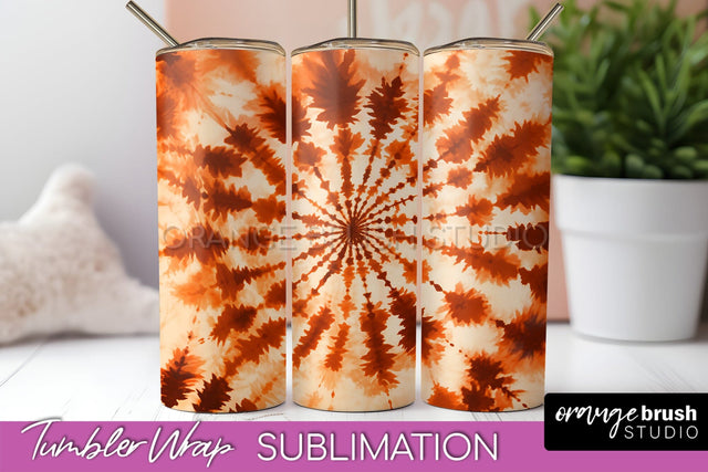 Autumn Tie Dye Tumbler Wrap, Fall Tumbler Sublimation Sublimation OrangeBrushStudio 