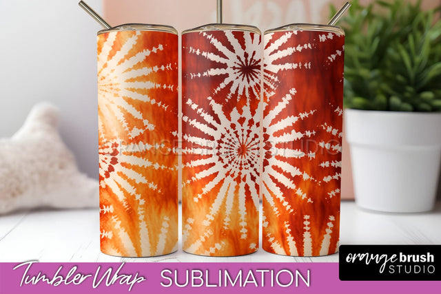 Autumn Tie Dye Tumbler Wrap, Fall Tumbler Sublimation Sublimation OrangeBrushStudio 