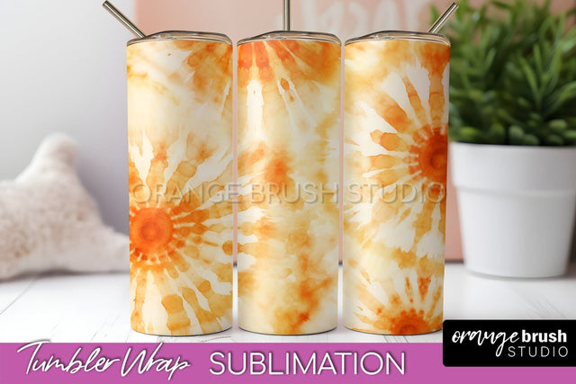 Autumn Tie Dye Tumbler Wrap, Fall Tumbler Sublimation Sublimation OrangeBrushStudio 