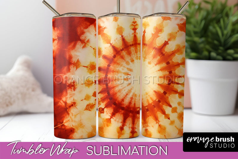 Autumn Tie Dye Tumbler Wrap, Fall Tumbler Sublimation Sublimation OrangeBrushStudio 