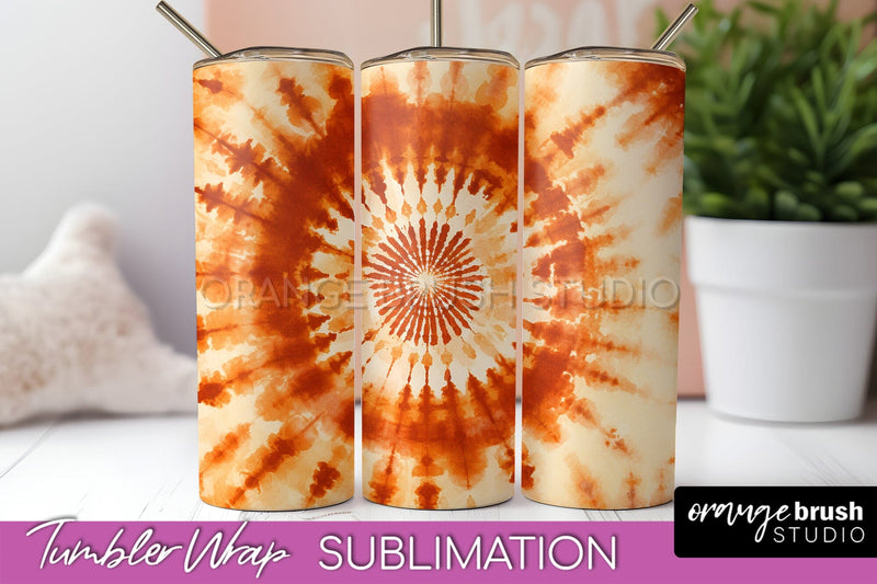 Autumn Tie Dye Tumbler Wrap, Fall Tumbler Sublimation Sublimation OrangeBrushStudio 