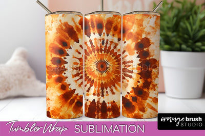 Autumn Tie Dye Tumbler Wrap, Fall Tumbler Sublimation Sublimation OrangeBrushStudio 