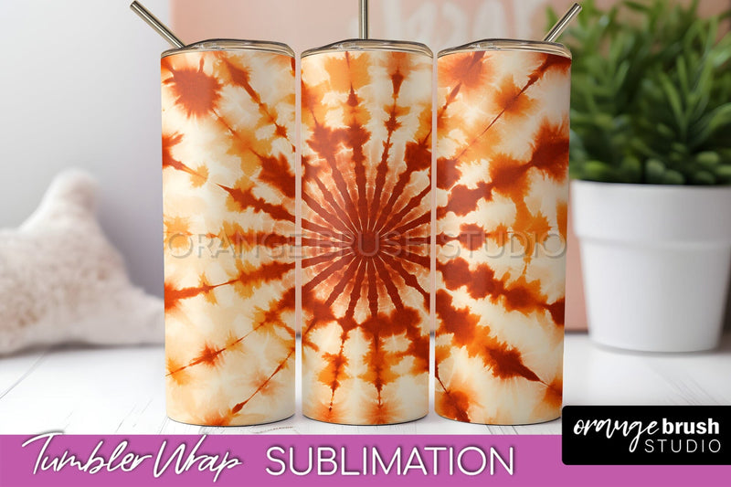 Autumn Tie Dye Tumbler Wrap, Fall Tumbler Sublimation Sublimation OrangeBrushStudio 