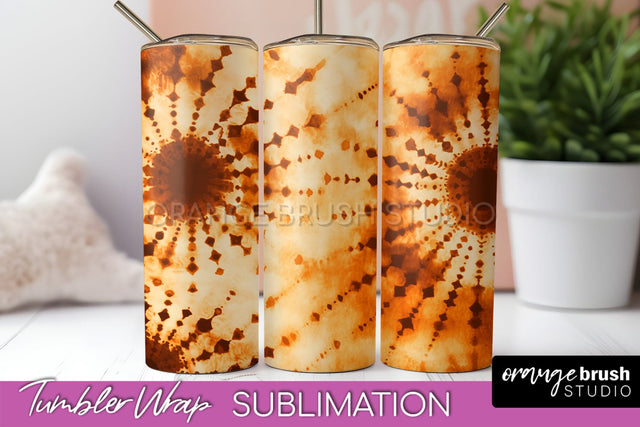 Autumn Tie Dye Tumbler Wrap, Fall Tumbler Sublimation Sublimation OrangeBrushStudio 