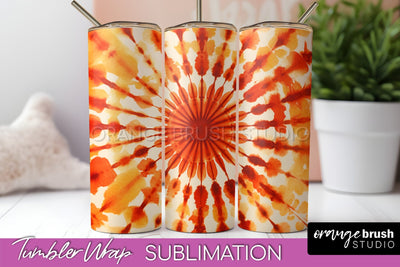 Autumn Tie Dye Tumbler Wrap, Fall Tumbler Sublimation Sublimation OrangeBrushStudio 