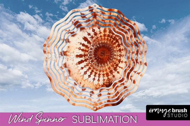 Autumn Tie Dye Wind Spinner Sublimation - Fall Wind Spinner Sublimation OrangeBrushStudio 