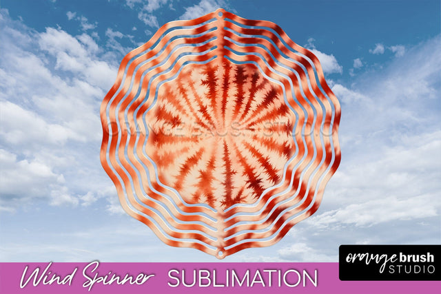 Autumn Tie Dye Wind Spinner Sublimation - Fall Wind Spinner Sublimation OrangeBrushStudio 