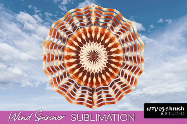 Autumn Tie Dye Wind Spinner Sublimation - Fall Wind Spinner Sublimation OrangeBrushStudio 