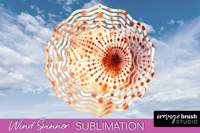 Autumn Tie Dye Wind Spinner Sublimation - Fall Wind Spinner Sublimation OrangeBrushStudio 