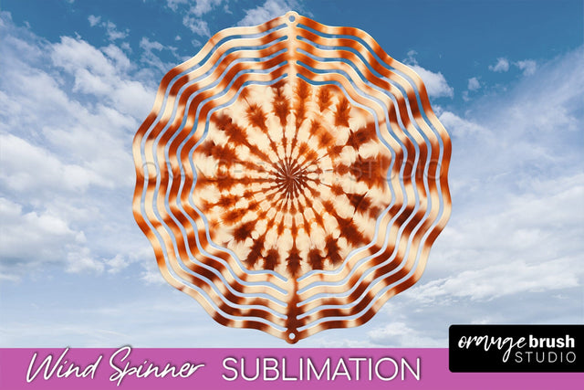 Autumn Tie Dye Wind Spinner Sublimation - Fall Wind Spinner Sublimation OrangeBrushStudio 