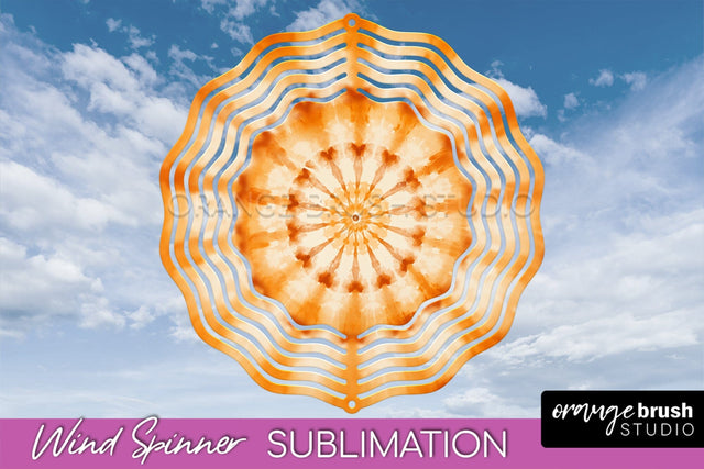 Autumn Tie Dye Wind Spinner Sublimation - Fall Wind Spinner Sublimation OrangeBrushStudio 