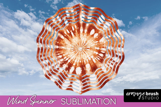 Autumn Tie Dye Wind Spinner Sublimation - Fall Wind Spinner Sublimation OrangeBrushStudio 
