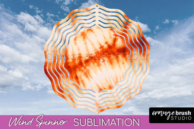 Autumn Tie Dye Wind Spinner Sublimation - Fall Wind Spinner Sublimation OrangeBrushStudio 