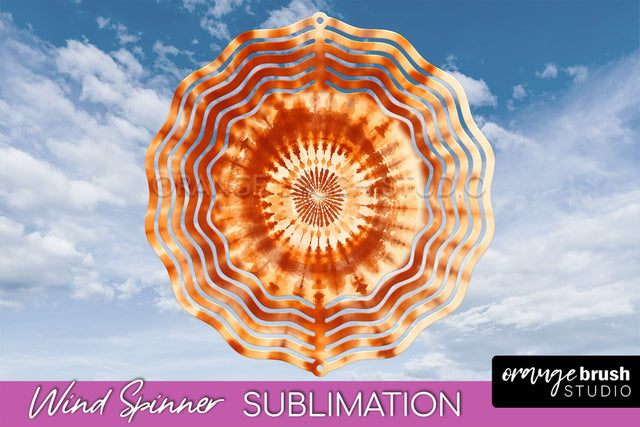 Autumn Tie Dye Wind Spinner Sublimation - Fall Wind Spinner Sublimation OrangeBrushStudio 