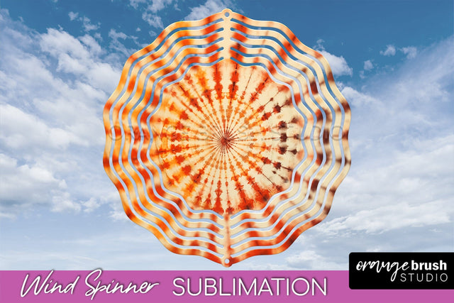 Autumn Tie Dye Wind Spinner Sublimation - Fall Wind Spinner Sublimation OrangeBrushStudio 