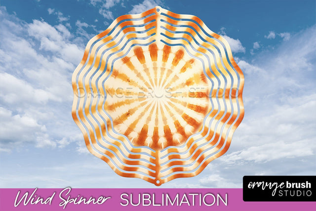 Autumn Tie Dye Wind Spinner Sublimation - Fall Wind Spinner Sublimation OrangeBrushStudio 