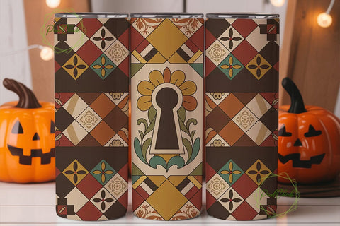 Autumn Tile Mosaic 20oz Tumbler Wrap Sublimation PixelChick 