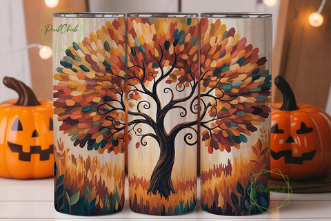 Autumn Tree 20oz Tumbler Wrap Sublimation PixelChick 
