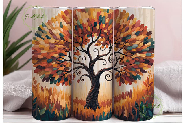 Autumn Tree 20oz Tumbler Wrap Sublimation PixelChick 