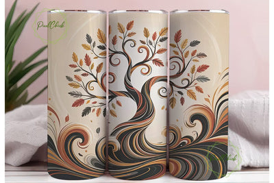 Autumn Tree Swirl 20oz Tumbler Wrap Sublimation PixelChick 