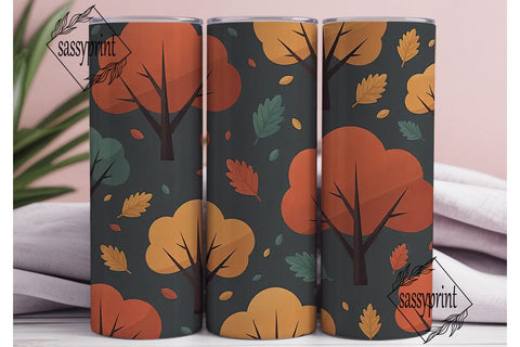 Autumn Trees 20oz Tumbler Wrap Sublimation sassyprint 