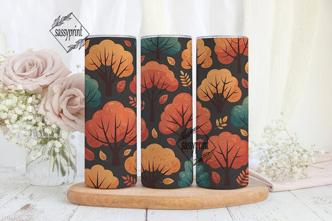 Autumn Trees 20oz Tumbler Wrap Sublimation sassyprint 