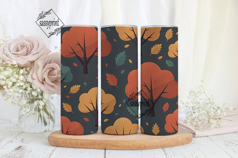 Autumn Trees 20oz Tumbler Wrap Sublimation sassyprint 