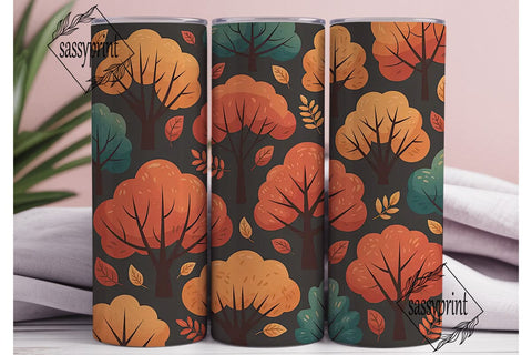 Autumn Trees 20oz Tumbler Wrap Sublimation sassyprint 